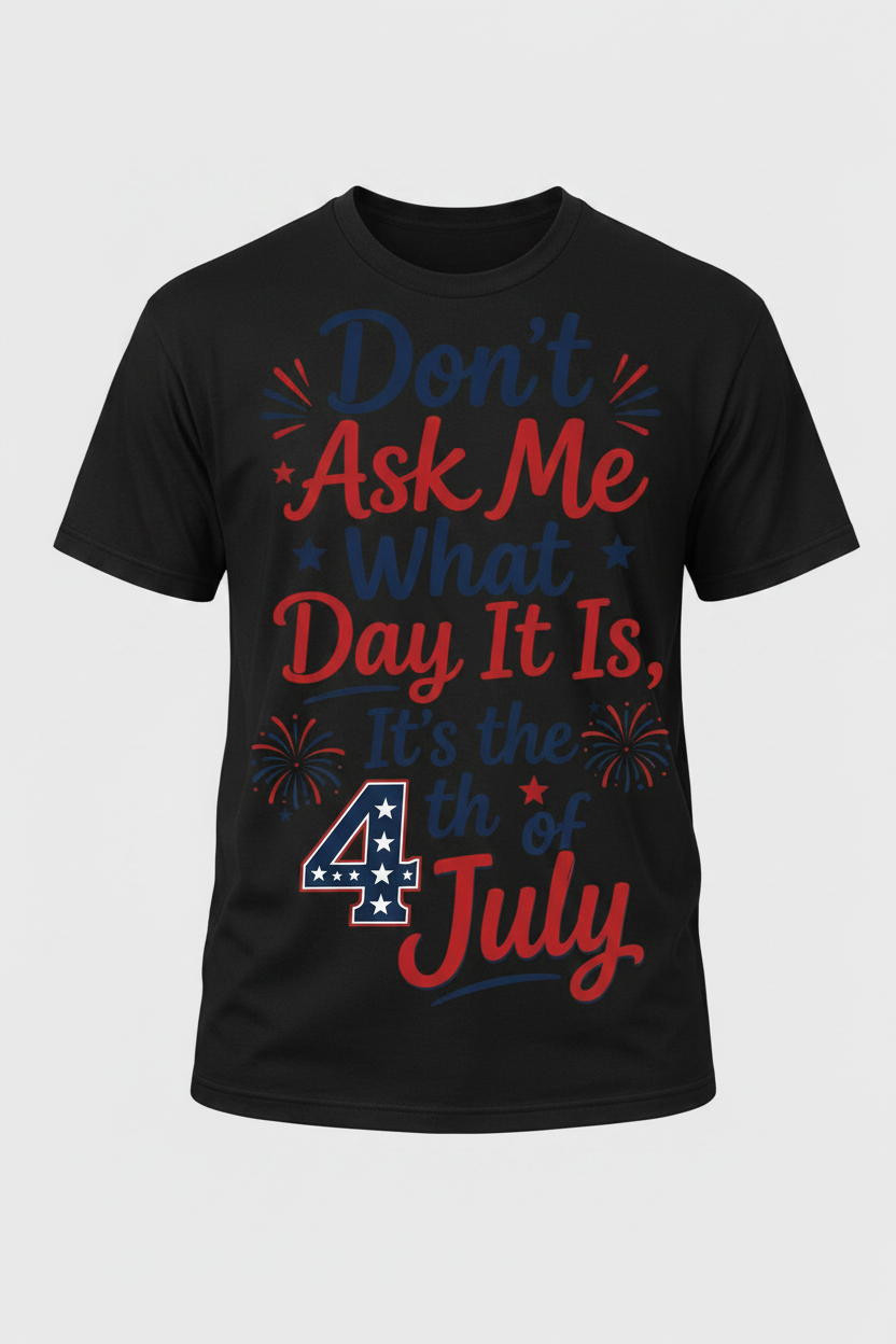 Don't Ask Me What Day It Is, It's the 4th of July T-Shirt (Pre-Order)
