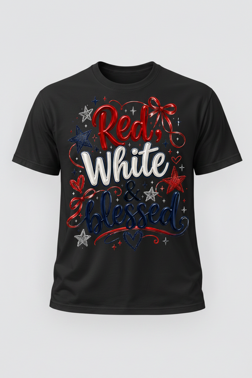 Red, White & Blessed Patriotic T-Shirt (Pre-Order)